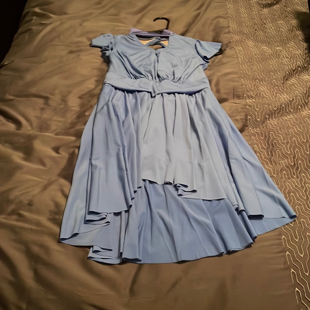 Blue lyrical one piece dress with built in leotard